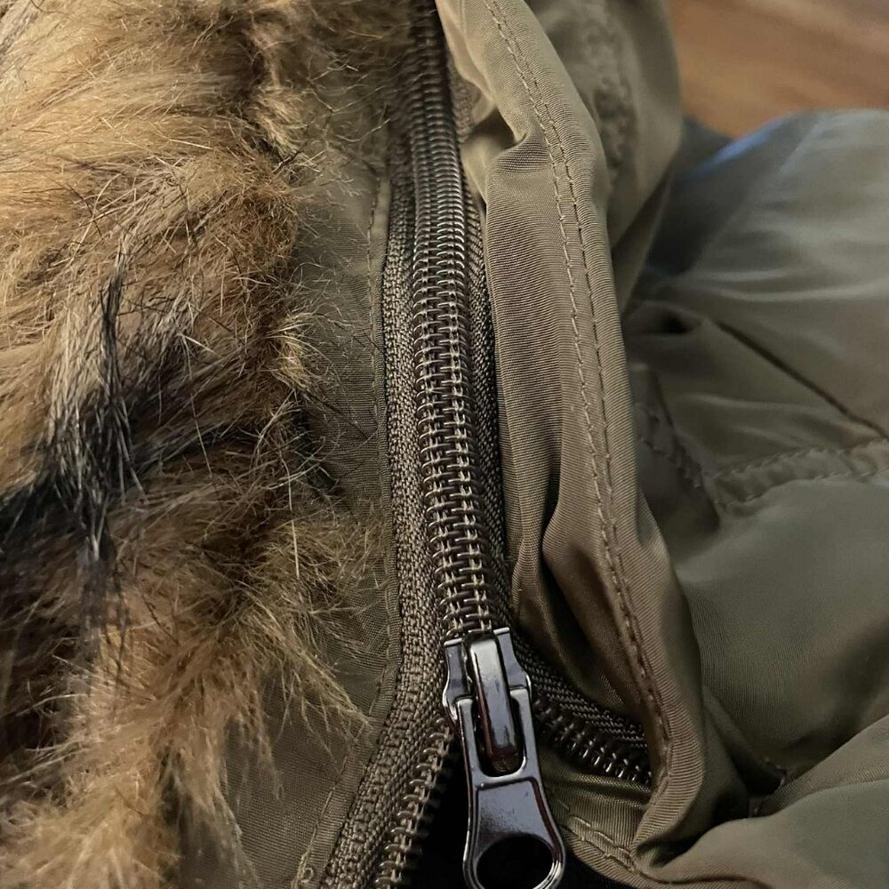Madden NYC Women’s Olive Faux Fur Hooded Parka Sherpa Lined Winter Coat - Picture 7 of 16